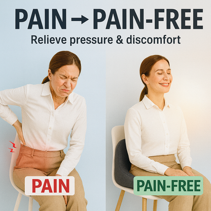 Orthopedic Memory Foam Seat & Back Cushion – Tailbone and Lower Back Pain Relief